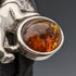 Circa 1910 British Antique Sterling Silver Albert Chain 34g Lion Fob with Amber